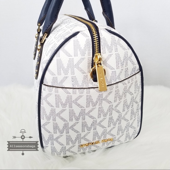 Michael Kors Medium Satchel Navy Vanilla Crossbody - Picture 5 of 7